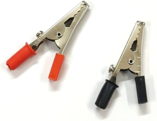 Metal Alligator Clips 52mm Red Black Pair Insulated Crocodile Clip Electrical Clamp