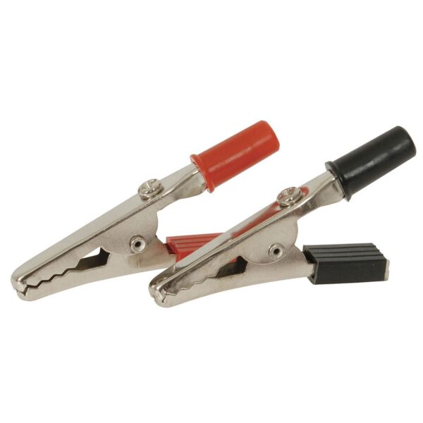 Metal Alligator Clips 52mm Red Black Pair Insulated Crocodile Clip Electrical Clamp