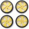 Pack of 4 wheel-4512 Robot Durable Rubber Tire Yellow wheel 45mm for BO DC Motor