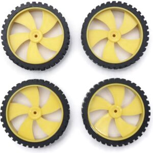 Pack of 4 wheel-4512 Robot Durable Rubber Tire Yellow wheel 45mm for BO DC Motor