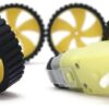 Pack of 4 wheel-4512 Robot Durable Rubber Tire Yellow wheel 45mm for BO DC Motor