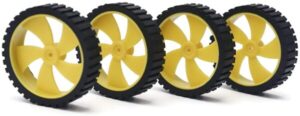 Pack of 4 wheel-4512 Robot Durable Rubber Tire Yellow wheel 45mm for BO DC Motor