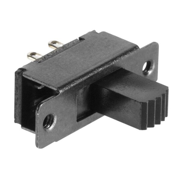 The SPDT (Single Pole Double Throw) 3-Pin Slide Switch with Knob is a small, reliable switch ideal for managing single-circuit ON-ON configurations in various DIY electronics, prototyping, and circuit control projects. Featuring a sliding knob for easy toggling between two ON positions, this switch is perfect for applications that require switching between two outputs or control points. With its compact 3-pin design, this SPDT slide switch is easy to integrate into tight spaces or small devices, making it a go-to choice for prototyping and custom electronic projects.