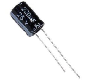 220µF 25V Electrolytic Capacitor 