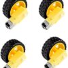 (Pack of 4) 300 RPM Dual Shaft BO Motor with Wheels