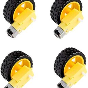 (Pack of 4) 300 RPM Dual Shaft BO Motor with Wheels