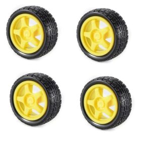 (Pack of 4) 300 RPM Dual Shaft BO Motor with Wheels