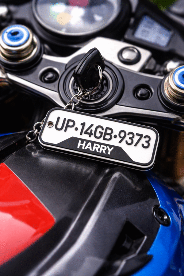 Custom 3D Printed Number Plate Keychain