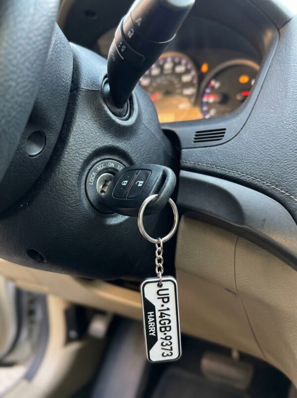 Custom 3D Printed Number Plate Keychain